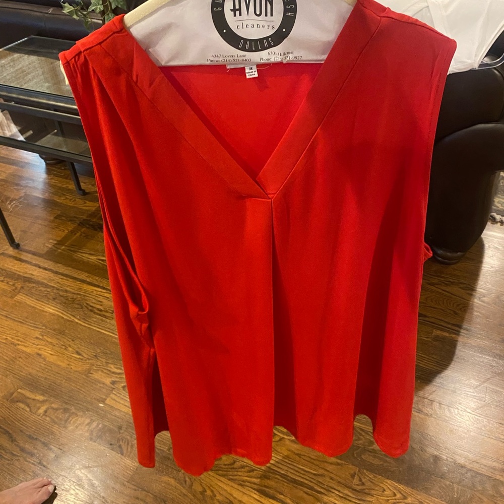 Red 3X tank blouse